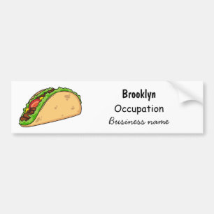 Taco cartoon illustration bumper sticker