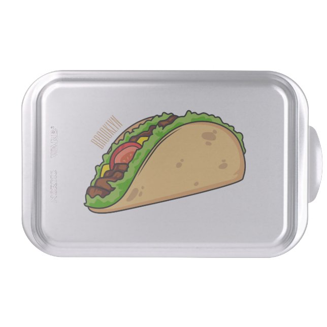 Taco cartoon illustration  cake pan (Front)