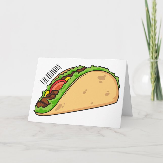Taco cartoon illustration card (Front)