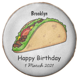 Taco cartoon illustration chocolate covered oreo