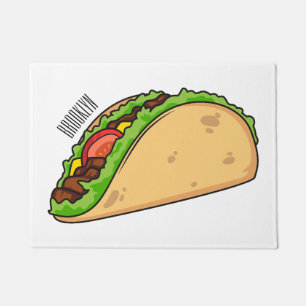 Taco cartoon illustration doormat