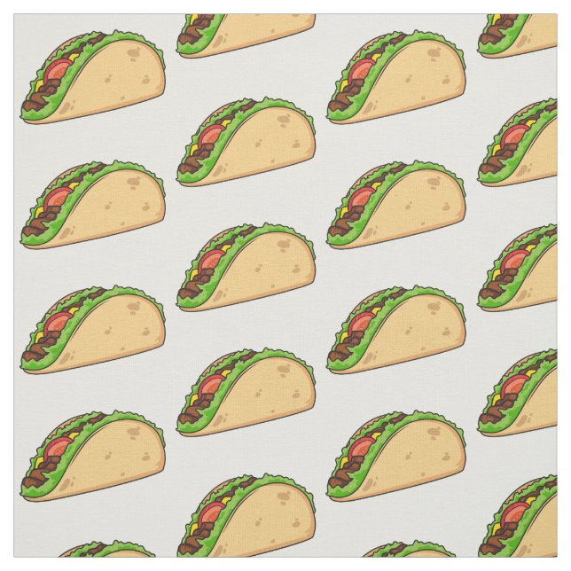 Taco cartoon illustration fabric (Swatch)