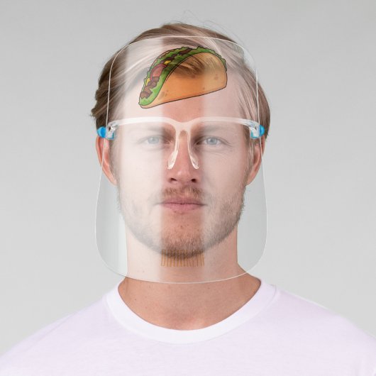 Taco cartoon illustration face shield (Insitu)