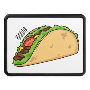Taco cartoon illustration hitch cover
