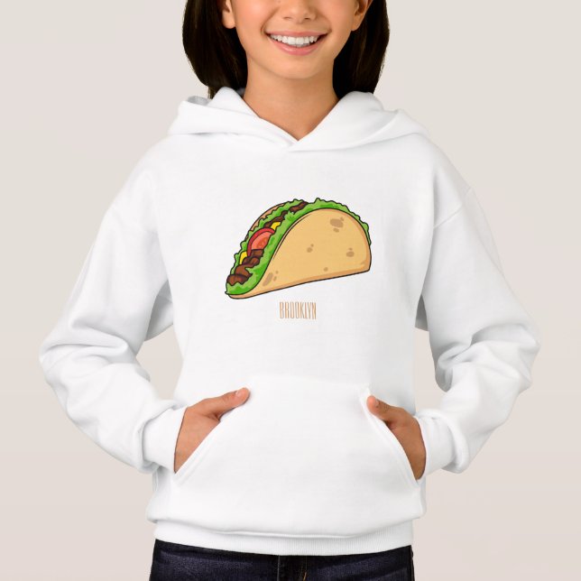 Taco cartoon illustration  hoodie (Front)