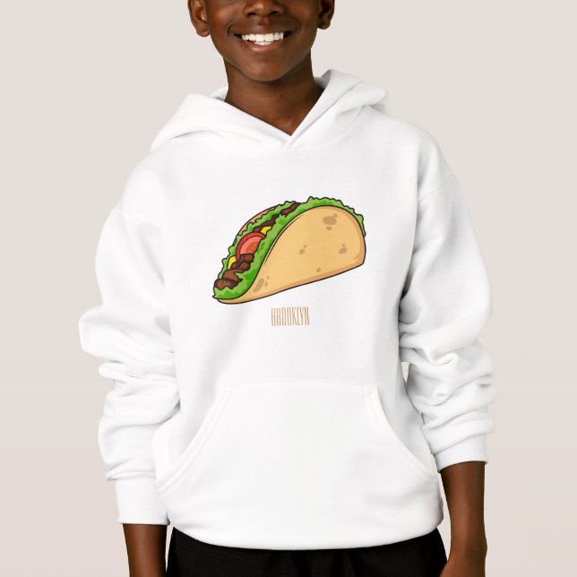 Taco cartoon illustration hoodie (Front)