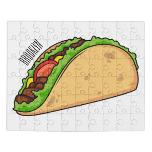 Taco cartoon illustration jigsaw puzzle