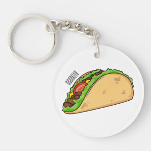 Taco cartoon illustration keychain
