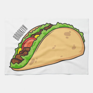 Taco cartoon illustration kitchen towel