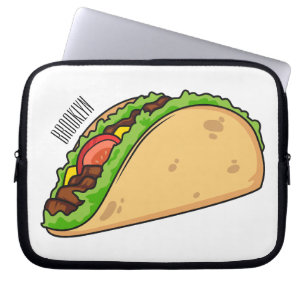 Taco cartoon illustration  laptop sleeve