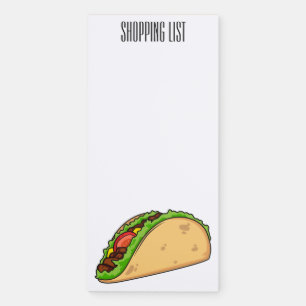 Taco cartoon illustration magnetic notepad
