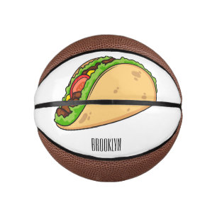 Taco cartoon illustration mini basketball