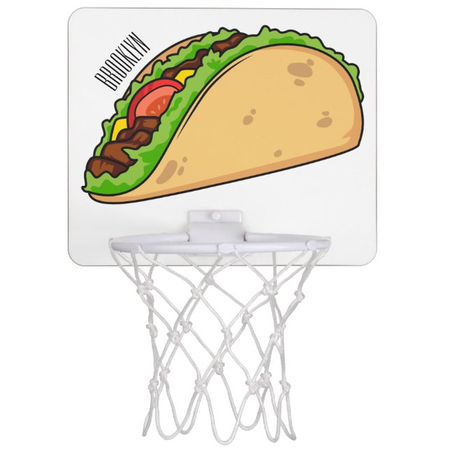 Taco cartoon illustration  mini basketball hoop (Front)