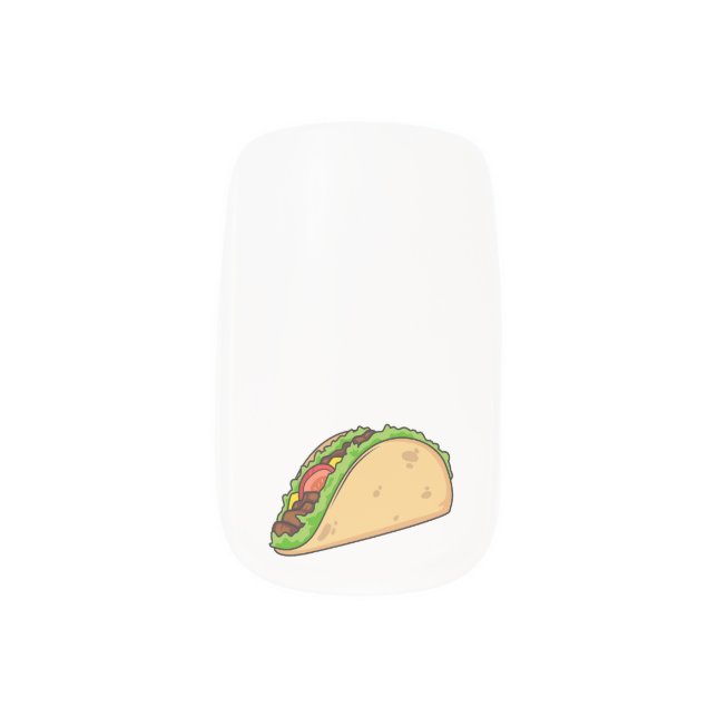 Taco cartoon illustration minx nail art (Left Thumb)