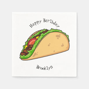 Taco cartoon illustration napkins