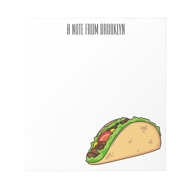 Taco cartoon illustration notepad (Front)