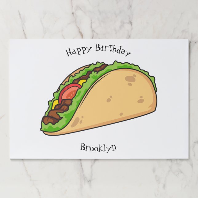 Taco cartoon illustration paper pad (Front)