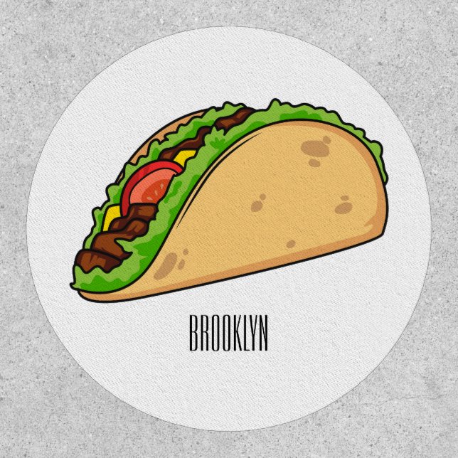 Taco cartoon illustration patch (Front)