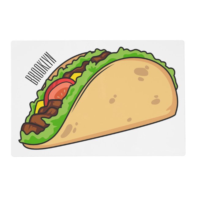 Taco cartoon illustration  placemat (Front)