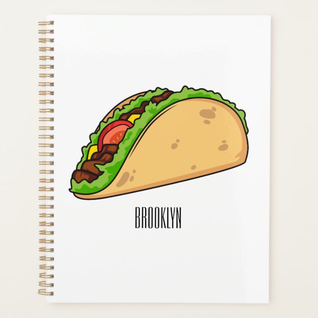 Taco cartoon illustration planner (Front)