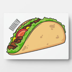 Taco cartoon illustration plaque