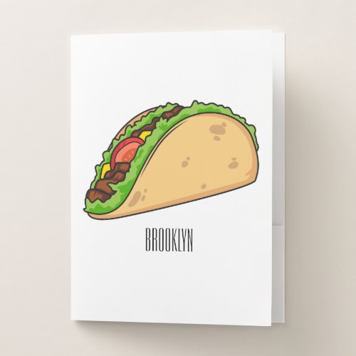 Taco cartoon illustration pocket folder