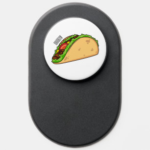 Taco cartoon illustration PopSocket