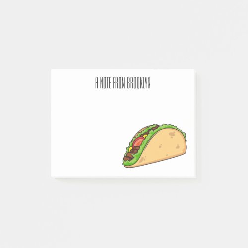 Taco cartoon illustration post_it notes