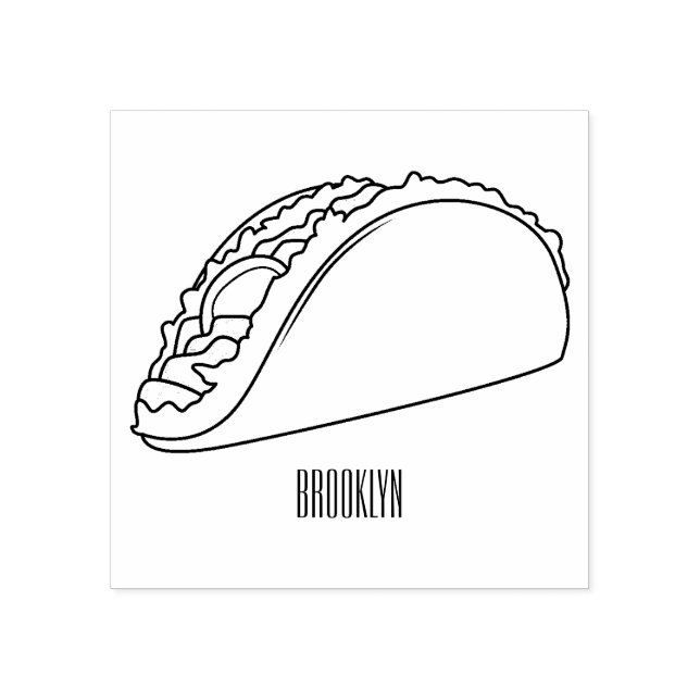 Taco cartoon illustration rubber stamp (Imprint)