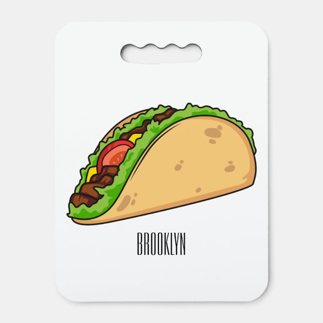 Taco cartoon illustration seat cushion (Front Vertical)