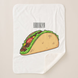 Taco cartoon illustration sherpa blanket