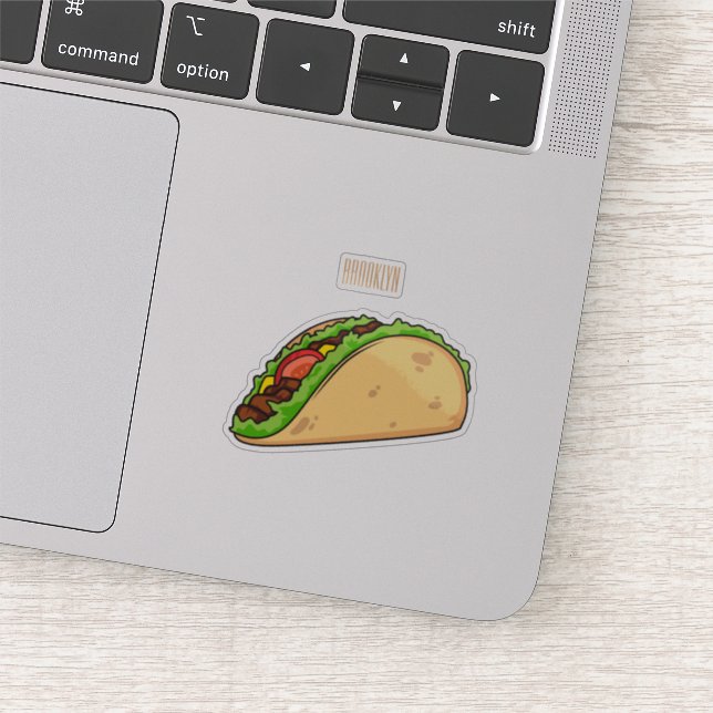 Taco cartoon illustration sticker (Detail)