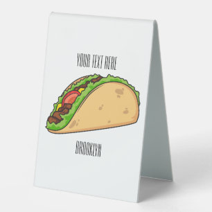 Taco cartoon illustration table tent