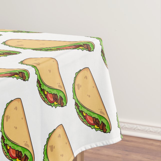 Taco cartoon illustration tablecloth (In Situ)