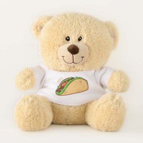 Taco cartoon illustration teddy bear