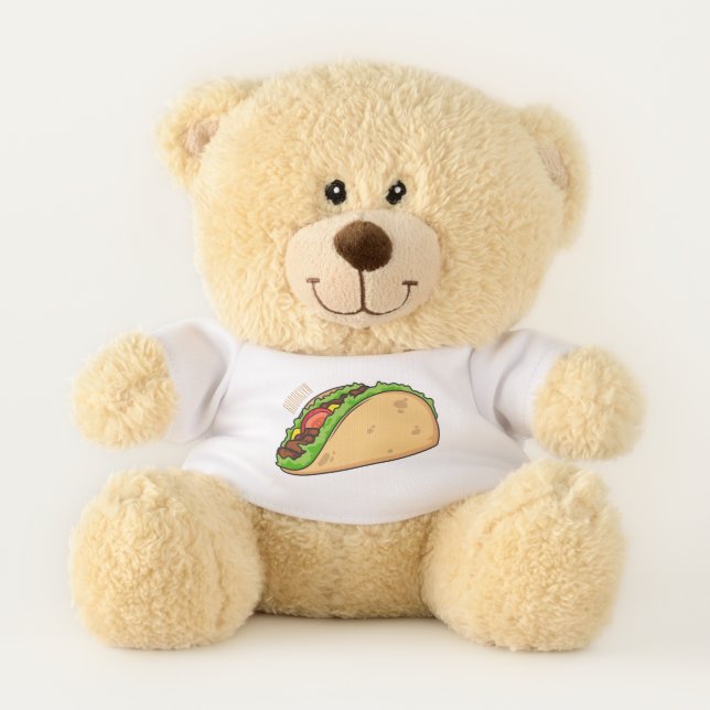 Taco cartoon illustration teddy bear (Front)