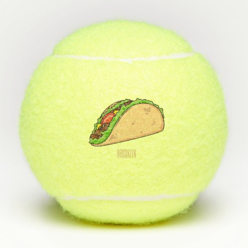 Taco cartoon illustration  tennis balls