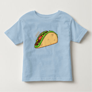 Taco cartoon illustration toddler t-shirt