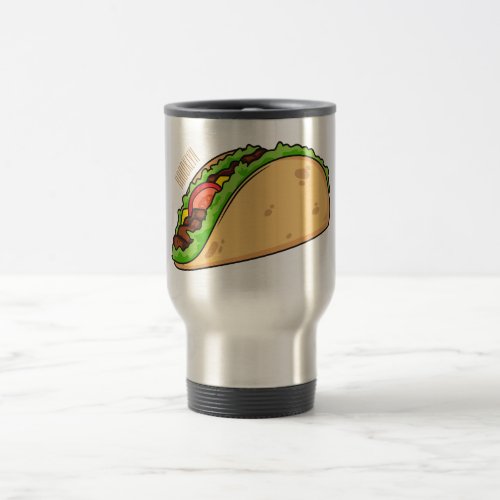 Taco cartoon illustration travel mug