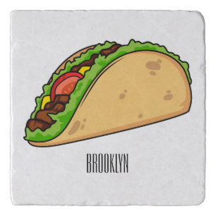 Taco cartoon illustration trivet