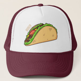 Taco cartoon illustration trucker hat