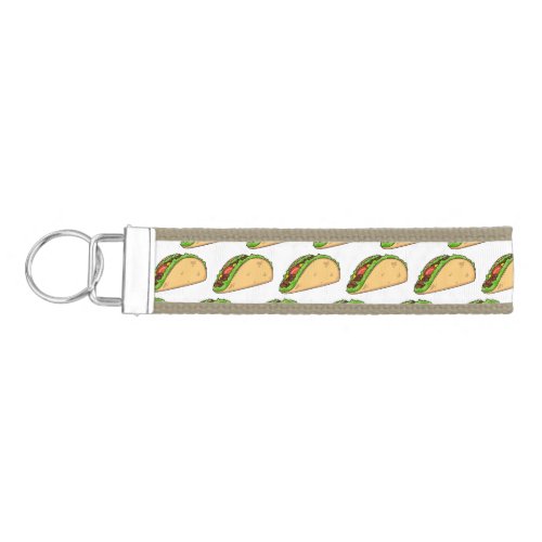 Taco cartoon illustration  wrist keychain