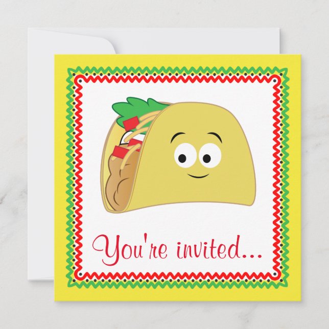 Taco Cartoon Invitation (Front)