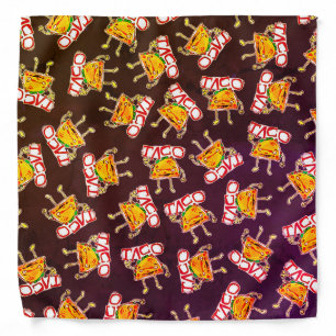 taco cartoon style funny illustration bandana