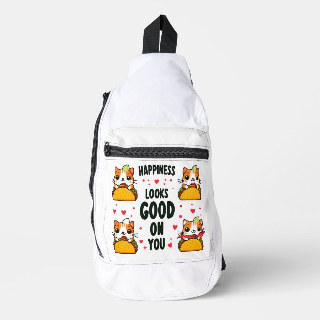 Taco Cat: A Culinary Feline Fusion Sling Bag (Front)