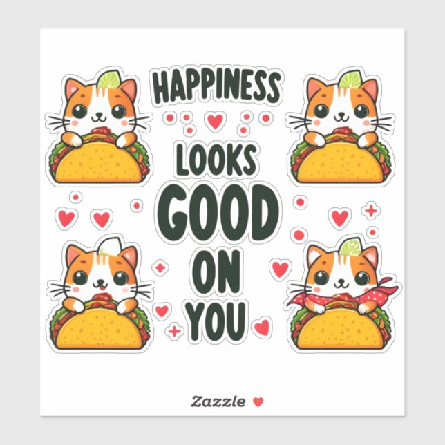 Taco Cat: A Culinary Feline Fusion Sticker (Sheet)