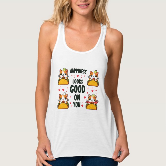 Taco Cat: A Culinary Feline Fusion Tank Top (Front)