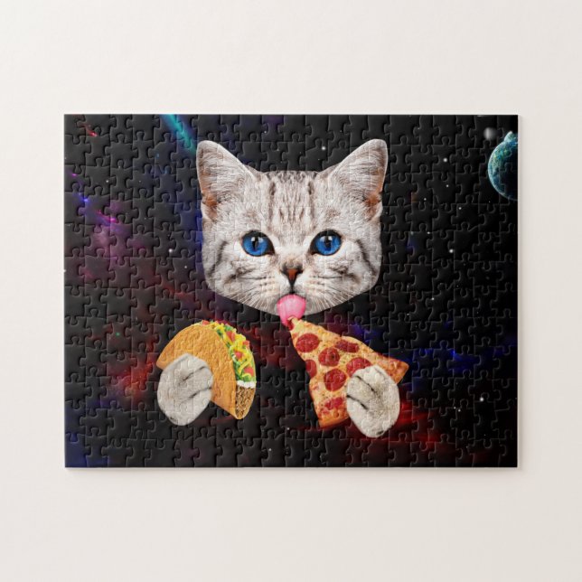 Taco, Cat and pizza Jigsaw Puzzle (Horizontal)