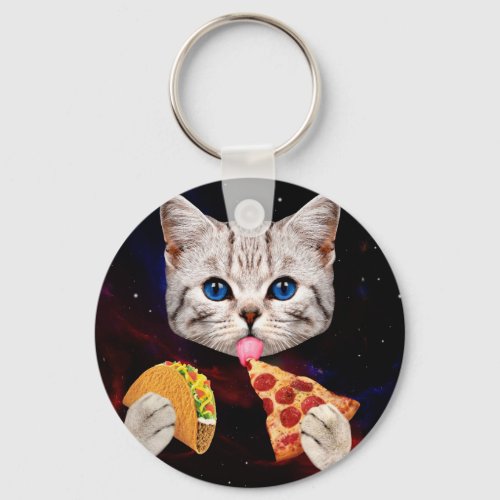 Taco Cat and pizza Keychain