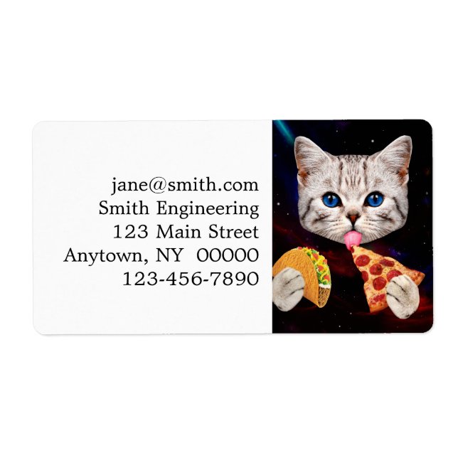 Taco, Cat and pizza Label (Front)